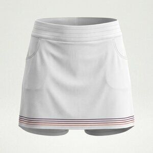 Nike Womens Cream Pockets Activewear Comfort Midi Golf Skort Skirt Sz 14 Stripes